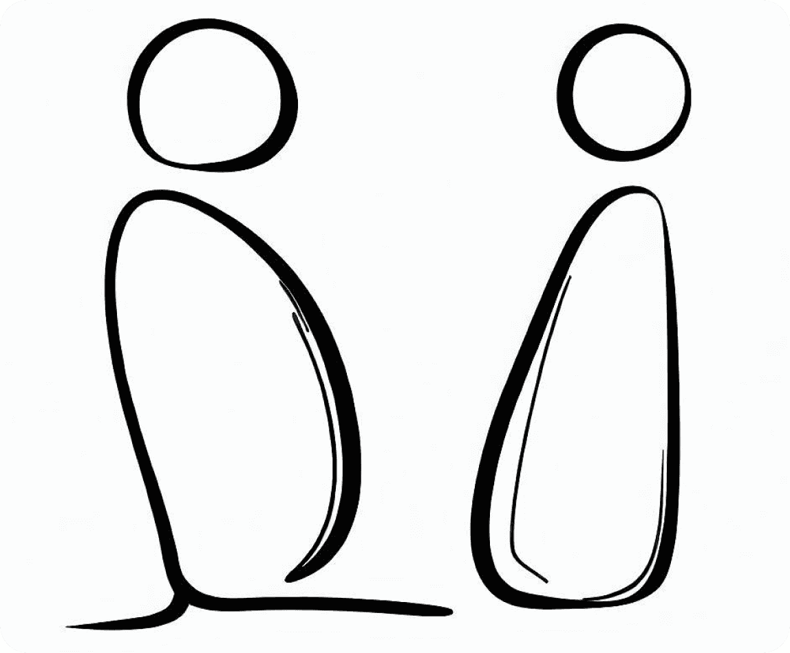 A simple drawing of two people made by The Academy Tree